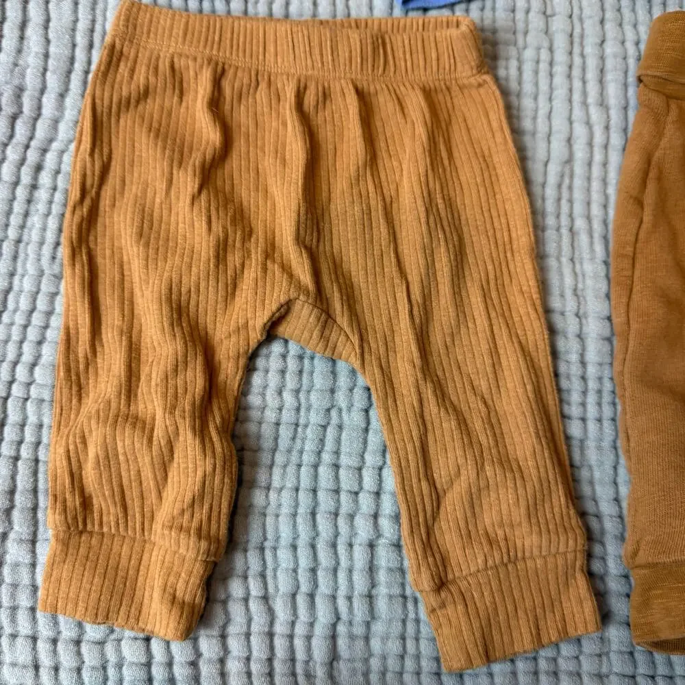 Lot 4 Pairs Baby Pants Leggings Boys 0-3 Months H&M 2-4 Months Mustard Brown